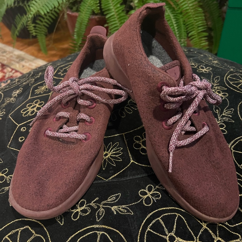 Allbirds W8 Maroon Tuke Jam Comfort Shoes Sneakers Washable Wool Runners